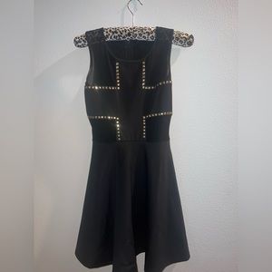 NWOT Vintage gold studded skater dress
